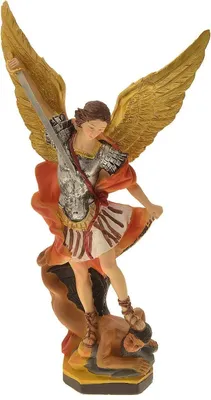 Figur San Michele aus Kunstharz, Höhe 13 cm, 1 Stück