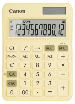 Produktbild von Canon LS-125KB Taschenrechner (Solar- und Batteriebetrieb, 12 Stellen) Gelb