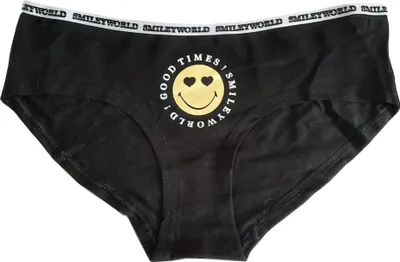 Produktbild von Smiley Emoji Damen Slips Unterhose - S bis XL – Schwarz / M