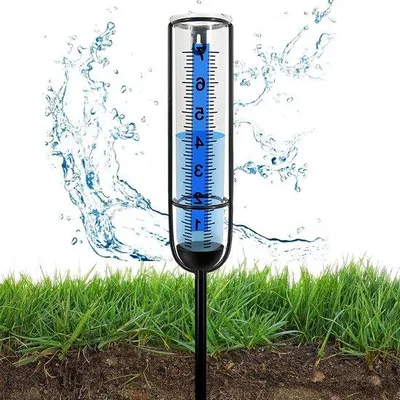 Image de Pluviomètre pour le jardin à énergie solaire - de qualité professionnelle et réglable en hauteur