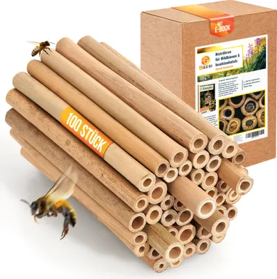 Produktbild von BEESI Bambusröhrchen für Insektenhotel I 14 cm Länge I Bambus für Bienenhotel