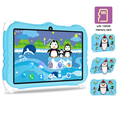 Obrázek produktu pro Dětský tablet, 7", Android 10, 4 GB + 64 GB, 1960 x 1080, vysoce jasná obrazovka, výukový tablet, bezpečná ochranná konstrukce, baterie 5000 mAh s velkou kapacitou, rodičovská kontrola, rozsáhlé předinstalované aplikace, tablet pro děti
