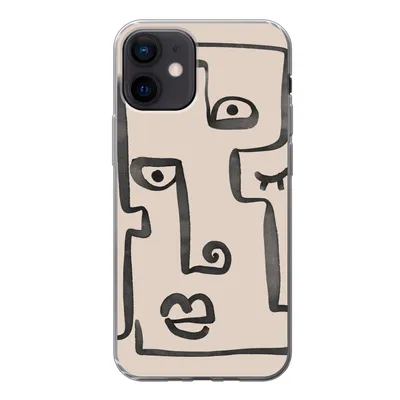 Produktbild von MuchoWow® Handyhülle Schutzhülle Hülle für iPhone 12 Auge - Lippen - Strichzeichnung Silikon Softcase Handy Hülle - Schutzhülle