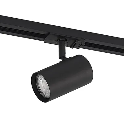 Produktbild von Lindby Schienenspot Linaro, GU10, Ø 6 cm, schwarz, 1-Phasen