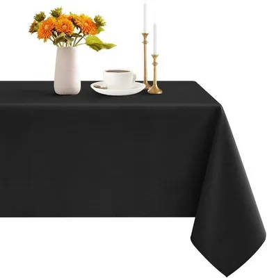 Immagine prodotto di Tovaglia nera rettangolare, 140x240 cm, idrorepellente