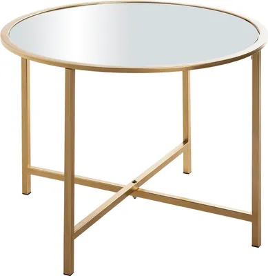 Produktbild von HAKU Beistelltisch Couchtisch gold - Metall, Spiegel 5 mm, B/H/T: 60x45x60 cm