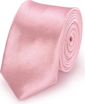 Produktbild von Krawatte Rosa slim aus Polyester einfarbig uni schmale 5 cm