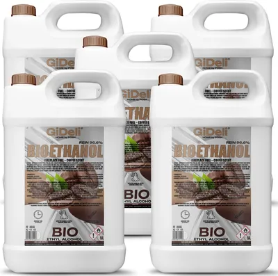 Produktbild von Bioethanol Kaffeeduft 96,6% 25L für Kamin Universal Rauchfrei und Rußfrei GiDeli