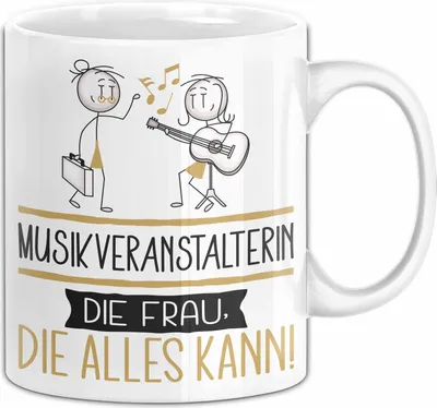 Produktbild von Musikveranstalterin Geschenk Tasse Becher Die Frau Die Allen Kann Geschenkidee für eine Musikveranstalterin Lustig (Weiß)