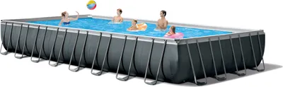 Produktbild von Intex 26374, 54368 l, Gerahmter Pool, Erwachsener & Kind, Leiter, Anthrazit, Blau, 258,3 kg