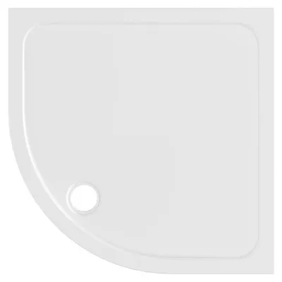 Productafbeelding van ELZA douchebak van gietmarmer, kwartcirkel, 90x90 cm, model R550, wit
