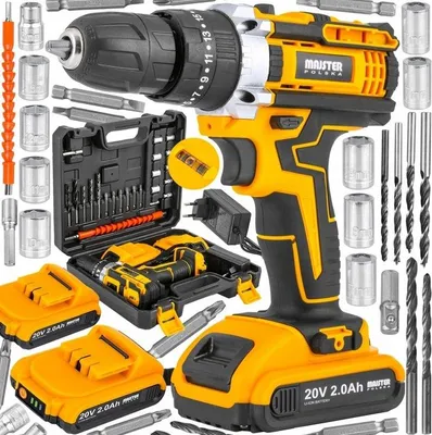 Produktbild von Bohrmaschine/Schrauber Mayster 20V 2Xaku Mit Led-Aufsätzen Und Tragekoffer