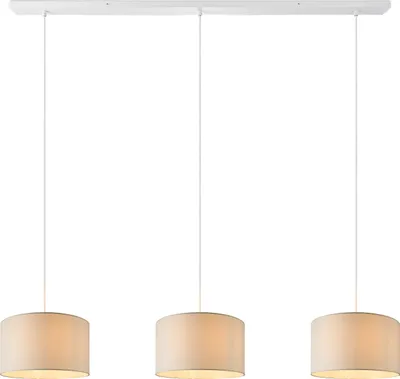 Produktbild von Pendellampe Wohnzimmer Deckenleuchte Stoff Lampenschirm Modern Einfarbig Rund