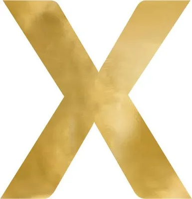 Produktbild von Spiegelbuchstabe „X“, gold, 58x60 cm
