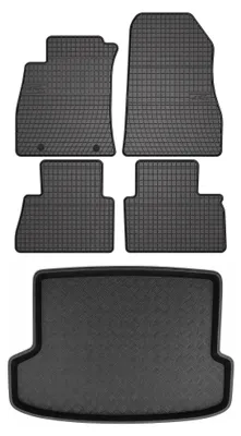 Productafbeelding van Rubberen automatten + kofferbakmat voor Nissan Juke F15 2014-2017 – 5-delig, zwart, op maat – Wielganizator SolidPRO