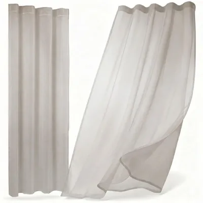 Produktbild von Beautex Gardine Dolly transparent, wählbar mit Kräusel- und Ösen- Aufhängung, Größe und Farbe wählbar,140x250cm,Stein