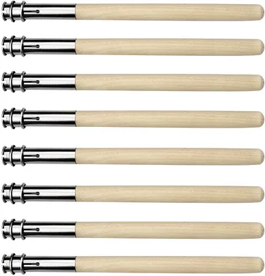 Produktbild von 8 Stücke Bleistiftverlängerung Verstellbarer Bleistiftverlängerer Holz Pencil Extender mit Verstellbarem Metallring Stifte Holder für Studenten Schulbürobedarf