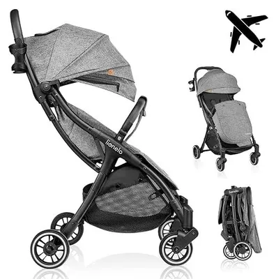 Imagen del producto de Cochecito ligero para bebés, modelo Julie One, apto para recién nacidos hasta 22 kg. Cochecito compacto y plegable, con respaldo ajustable e inclinable, respaldo con ventilación, capota extendida, saco de pies y mosquitera