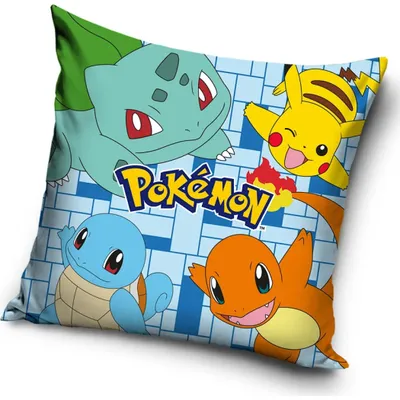 Imagen del producto de Funda de cojín de terciopelo, 40x40 cm, diseño Pokémon, color verde