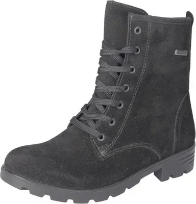Produktbild von RICOSTA schicke Stiefeletten DISERA von PEPINO mit hohem Schaft echt Leder Velour Reißverschluss Schnürung Warmfutter Mädchen Schwarz Größe 32