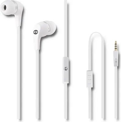 Produktbild von Qoltec In-Ear-Kopfhörer mit Mikrofon | Weiß