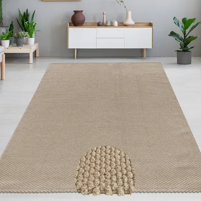 Obrázok produktu pre Moderný dizajnový koberec Béžová slučková štruktúra Nadčasová elegancia Rozmery – 200 x 290 cm