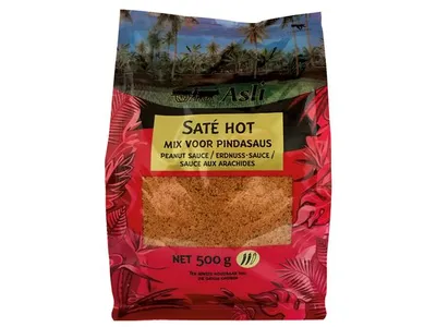 Produktbild von Asli Saté HOT Erdnuss Sauce 500g | Mix für Sateé-Sauce SCHARF Satay Peanut Sauce