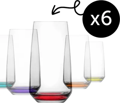 Produktbild von LAV Lal Transparent Rainbow Longdrinkgläser – 480 ml (16 1/4 oz), 6er Set