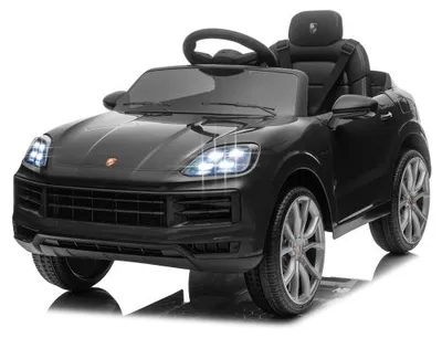 Image de ALIGHTUP voiture électrique pour enfants 12V voiture électrique pour enfants 2,4G télécommande, Porsche Cayenne véhicules électriques avec MP3, musique, klaxon, lumières LED (noir)