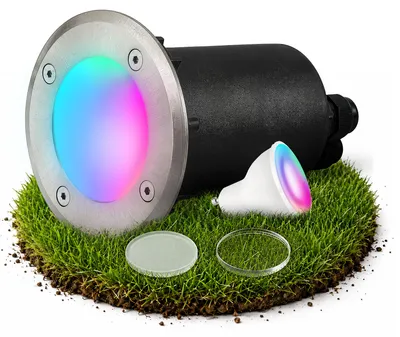 Produktbild von SSC-LUXon MARNE Bodeneinbaustrahler Außenleuchte IP67 - LED GU10 WLAN Smart RGB CCT - Bodenstrahler befahrbar kompatibel mit Alexa, Siri & Google
