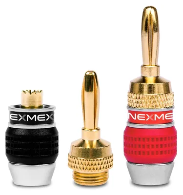 Produktbild von Bananenstecker Vergoldet Steckverbinder 2 Stück Stecker NEXMEX Lautsprecherkabel
