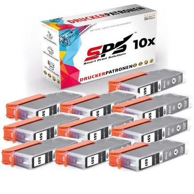 Produktbild von 10x Kompatibel Canon 6512B001 CLI551GY Druckerpatronen Grau für Canon Pixma MG7150