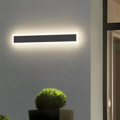 LED-Wandlampe außen 40 cm schwarz IP65 8W 4000K