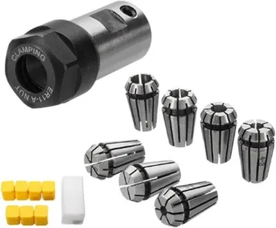 Productafbeelding van 7-delige ER11 spanvatset 1-7 mm met ER11A 5 mm motorasverlenging
