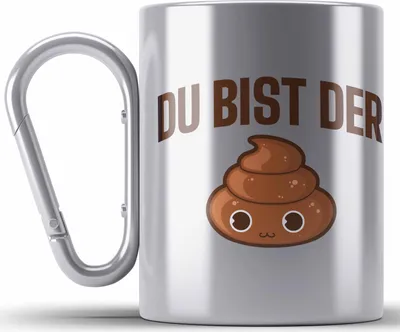 Produktbild von Trendation - Du Bist Der Shit Lustige Edelstahl Tasse Karabiner mit Spruch Geschenk Kollege Kollegin Bester Freund Freundin Sarkastischer Spruch (Silber)