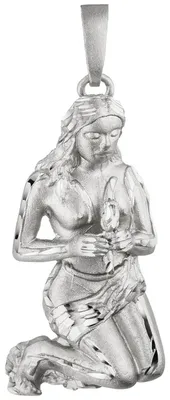 Produktbild von Anhänger Sternzeichen Jungfrau aus 925 Silber, Halsschmuck rhodiniert teilmatt