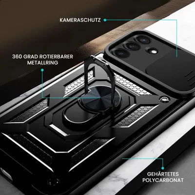 Produktbild von Armor Handyhülle für Samsung Galaxy S26 FE Kameraschutz Handy Panzer Case Cover Schutzhülle Outdoor Farbe: Schwarz