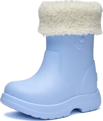 Produktbild von Ladeheid x Camminare Gummistiefel Kinder aus leichtem EVA warm gefüttert wasserdicht und sicher geführt durch rutschfeste Sohle ideal für kalte Tage und Schnee LA-CA-19 (HellBlau, 28/29 EU)