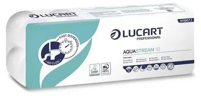 Toaletný papier, 2-vrstvový, malý kotúč, 22 m, LUCART "Aquastream 10"