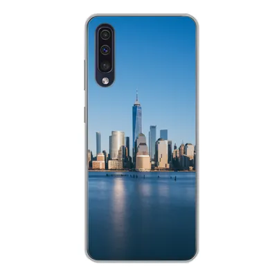 Produktbild von MuchoWow® Handyhülle Schutzhülle Hülle für Samsung Galaxy A50 New York - Skyline - Blau Silikon Softcase Handy Hülle - Mobiltelefonhülle