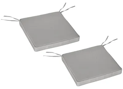 Produktbild von Set mit 2 Gartenstuhlkissen, abnehmbare Sitzkissen, 5 cm Polsterung, hellgraues Polyester