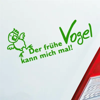 Produktbild von Auto Aufkleber Der frühe Vogel kann mich mal 18x7,5 cm Hellgrün Sticker Heckscheibenaufkleber