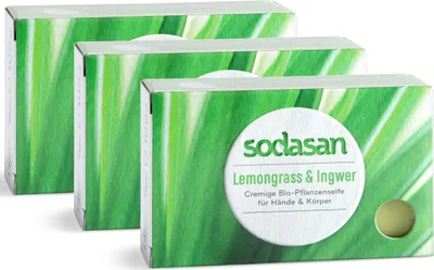 Produktbild von Sodasan Feste Seife Lemongrass & Ingwer 0,1kg (3er Pack)