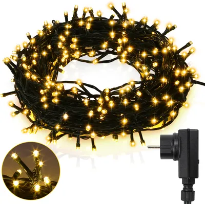 Zdjęcie produktu dla TolleTour, 30 metrów, łańcuch świetlny LED, 8 trybów świecenia, wodoodporny, do użytku wewnątrz i na zewnątrz, idealny na Boże Narodzenie, wesele, imprezy, dekoracja ogrodu, 300 diod LED, ciepła biel