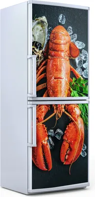 Produktbild von Kühlschrankdekoration  60x180 cm  Aufkleber auf dem Kühlschrank - Meeresfrüchte Platte