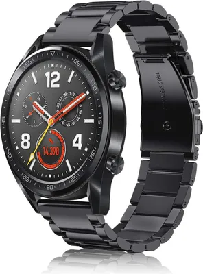 Produktbild von Fintie Armband kompatible mit Huawei Watch GT3/GT3 Pro 46mm/GT2/GT2 Pro/GT2e/GT 46mm/Watch 3/3 Pro Smartwatch - Uhrenarmband Edelstahl Metall Ersatzband, Schwarz