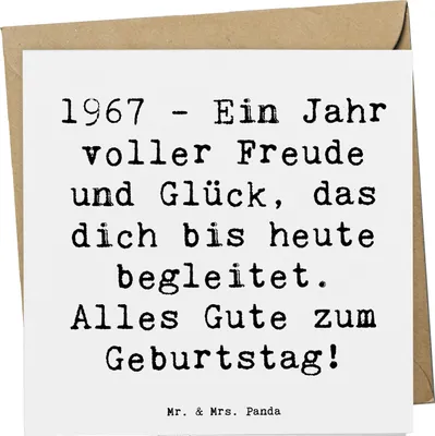 Produktbild von Mr. & Mrs. Panda Grußkarte Spruch 1967 Geburtstag Freude - Weiß - Geschenk, unvergessliches Jahr, Glückwunschkarte, Geburtsjahr, Klappkarte, anlasskarte, alles Gute