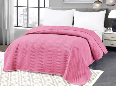 Produktbild von Hellrosa Samtüberwurf mit Muster ARROW VELVET Maße: 200 x 220 cm