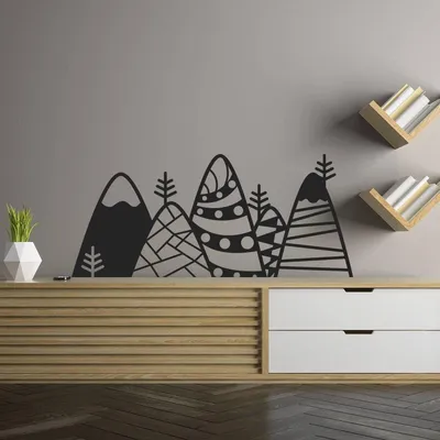 gemusterte Berglandschaft – Decords Wandtattoo, Produktansicht 1