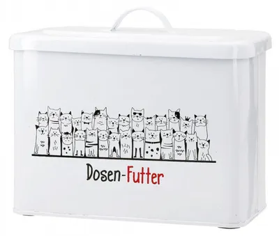 Imagen del producto de Caja rectangular, diseño "Pandilla de gatos", con motivos de gatos, inscripción, hierro, color blanco, paquete de 2 unidades, longitud 14 cm, anchura 24 cm, altura 21 cm. Código: 55570 4063387555705
